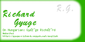 richard gyuge business card